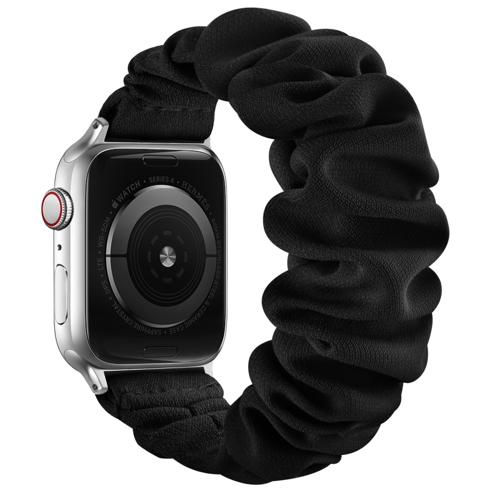 Scrunchie Reim Apple Watch 41mm Series 8 svart/sølv