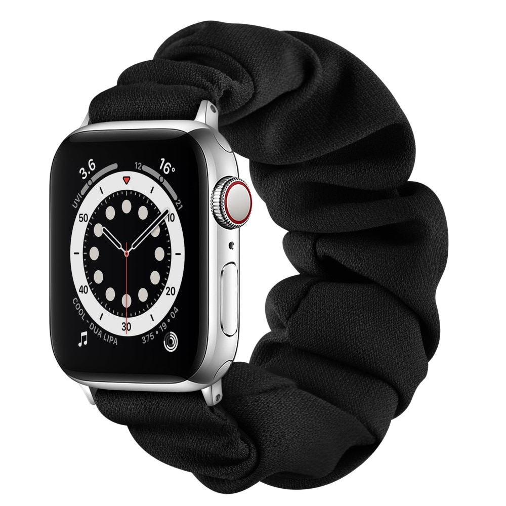 Scrunchie Reim Apple Watch 41mm Series 8 svart/sølv