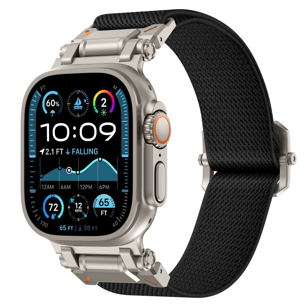 Endure Flex Nylon Strap Apple Watch Series 9 45mm Svart/titan