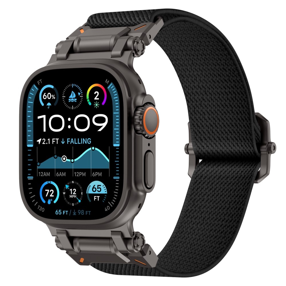 Apple Watch Ultra 49mm 2nd Gen Elastisk Nylonreim Svart