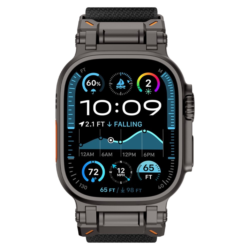 Apple Watch Ultra 49mm 2nd Gen Elastisk Nylonreim Svart
