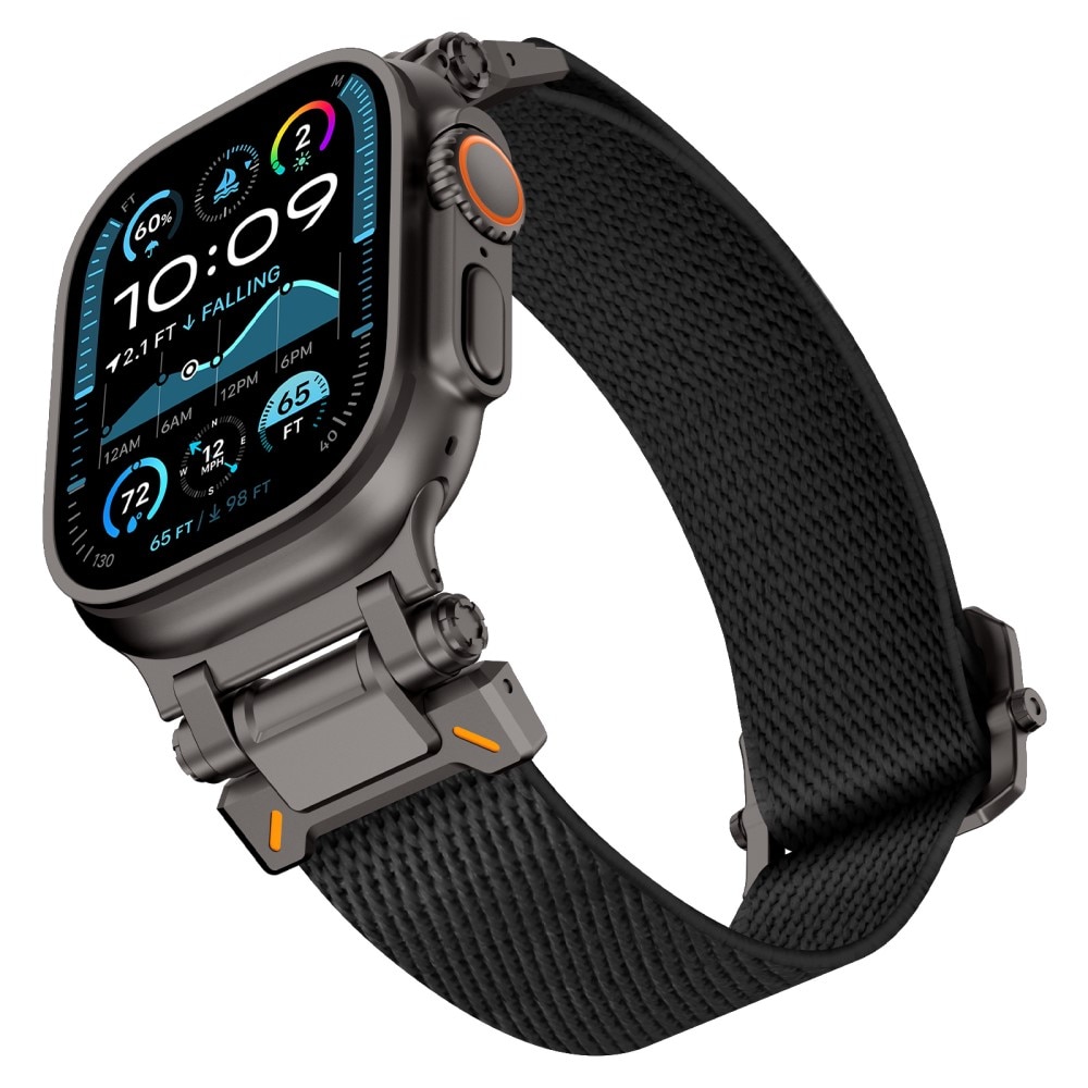 Apple Watch Ultra 49mm 2nd Gen Elastisk Nylonreim Svart