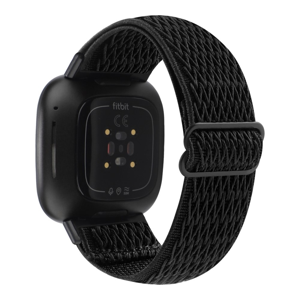 Elastiskt vevd nylonarmbånd Fitbit Versa 3 svart