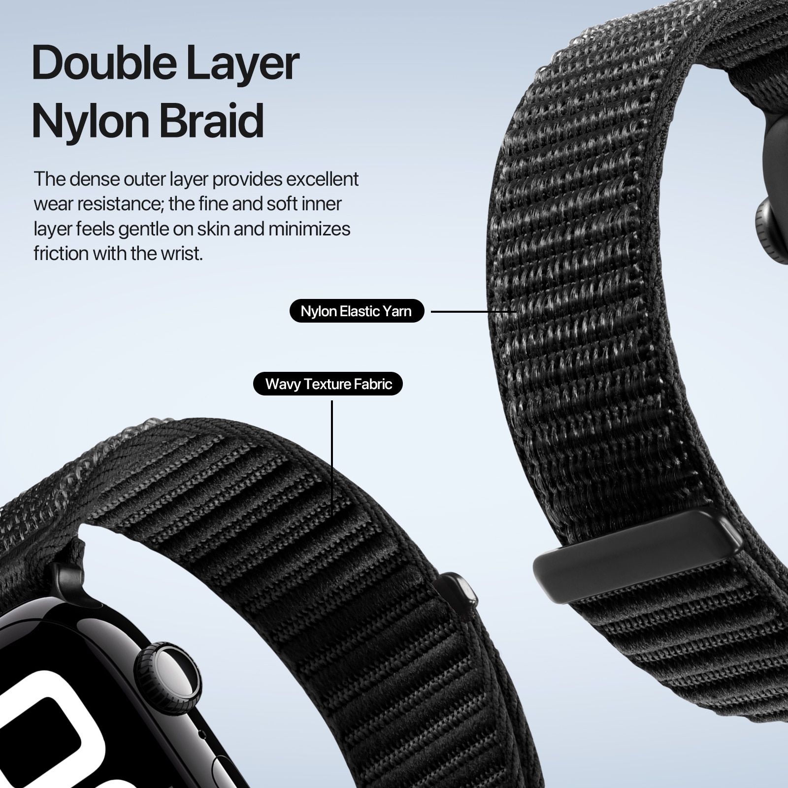 Nylon Reim Apple Watch Series 8 41mm Svart