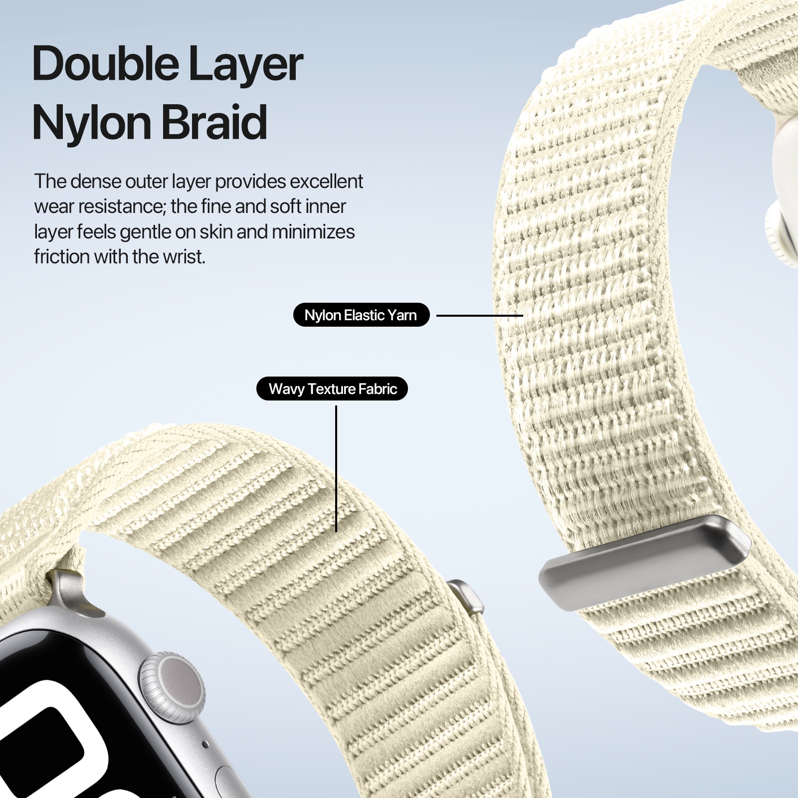 Nylon Reim Apple Watch Series 8 41mm Hvit