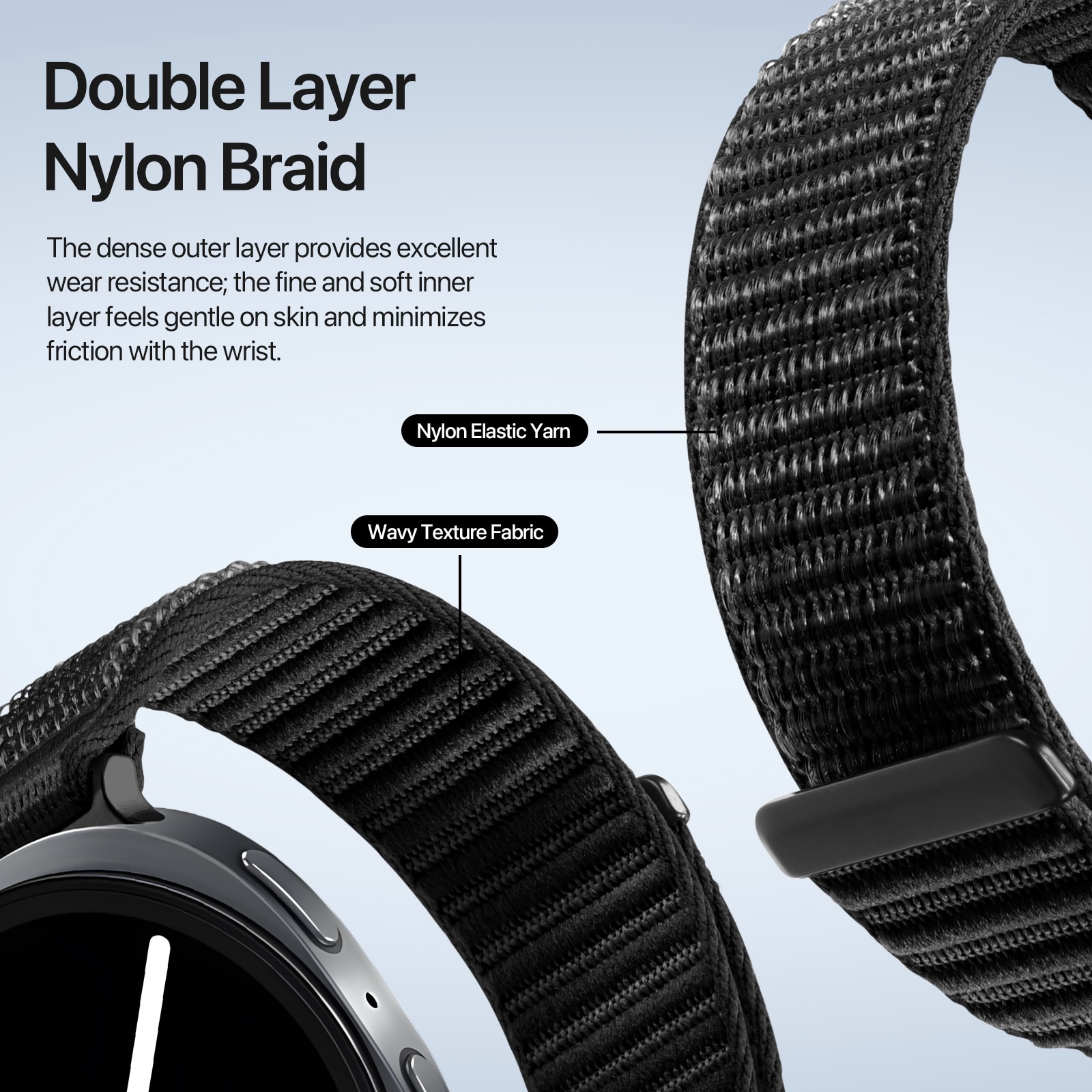 Nylon Reim Samsung Galaxy Watch 8 40mm Svart
