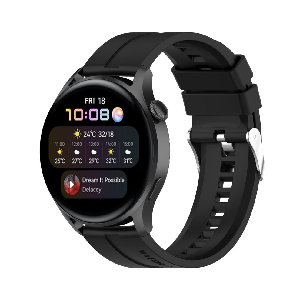 Silikonarmbånd Huawei Watch 3/3 Pro svart