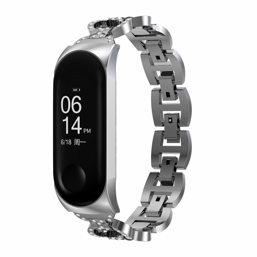 Rhinestone Bracelet Xiaomi Mi Band 5/6 Silver