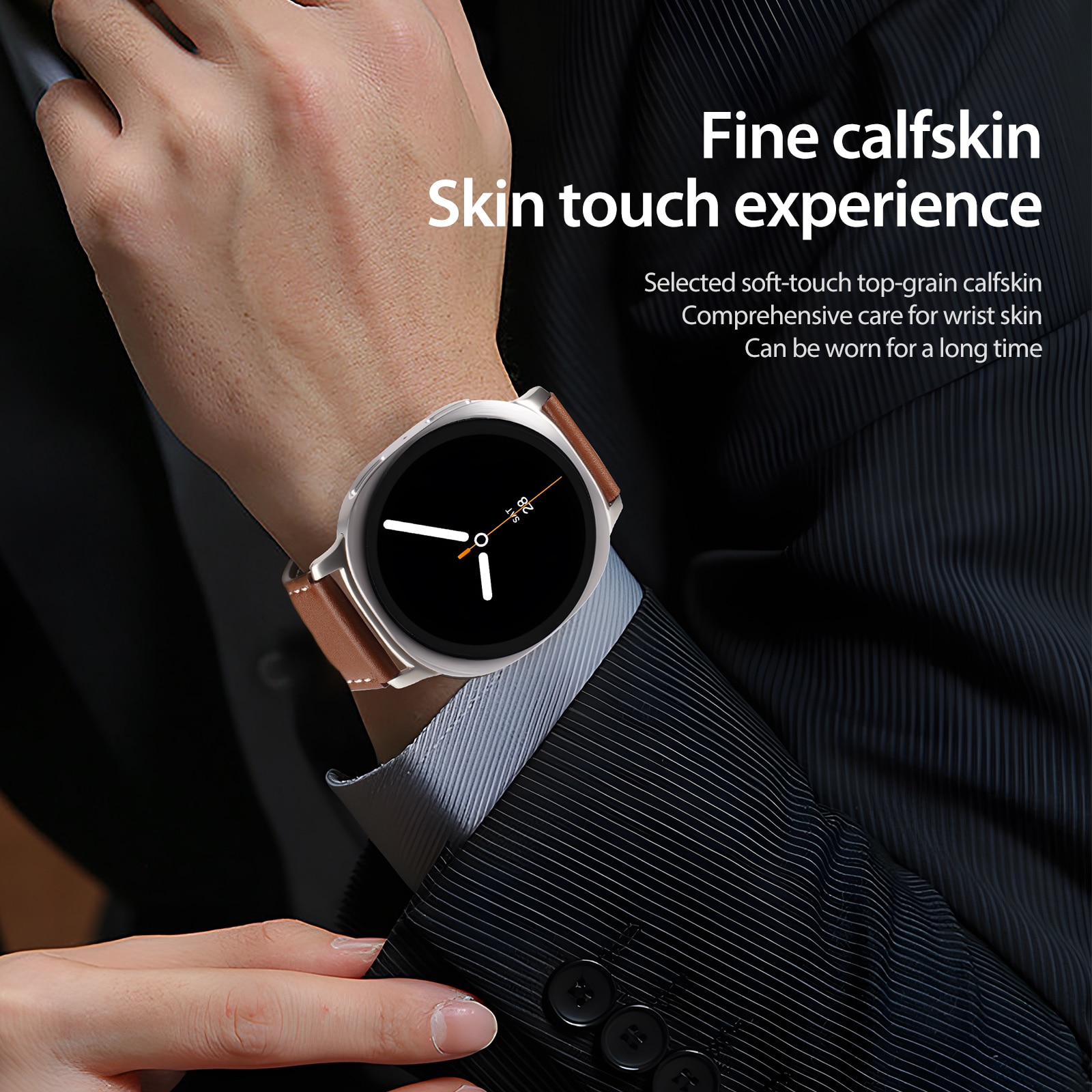 Lærreim Samsung Galaxy Watch 8 44mm Brun