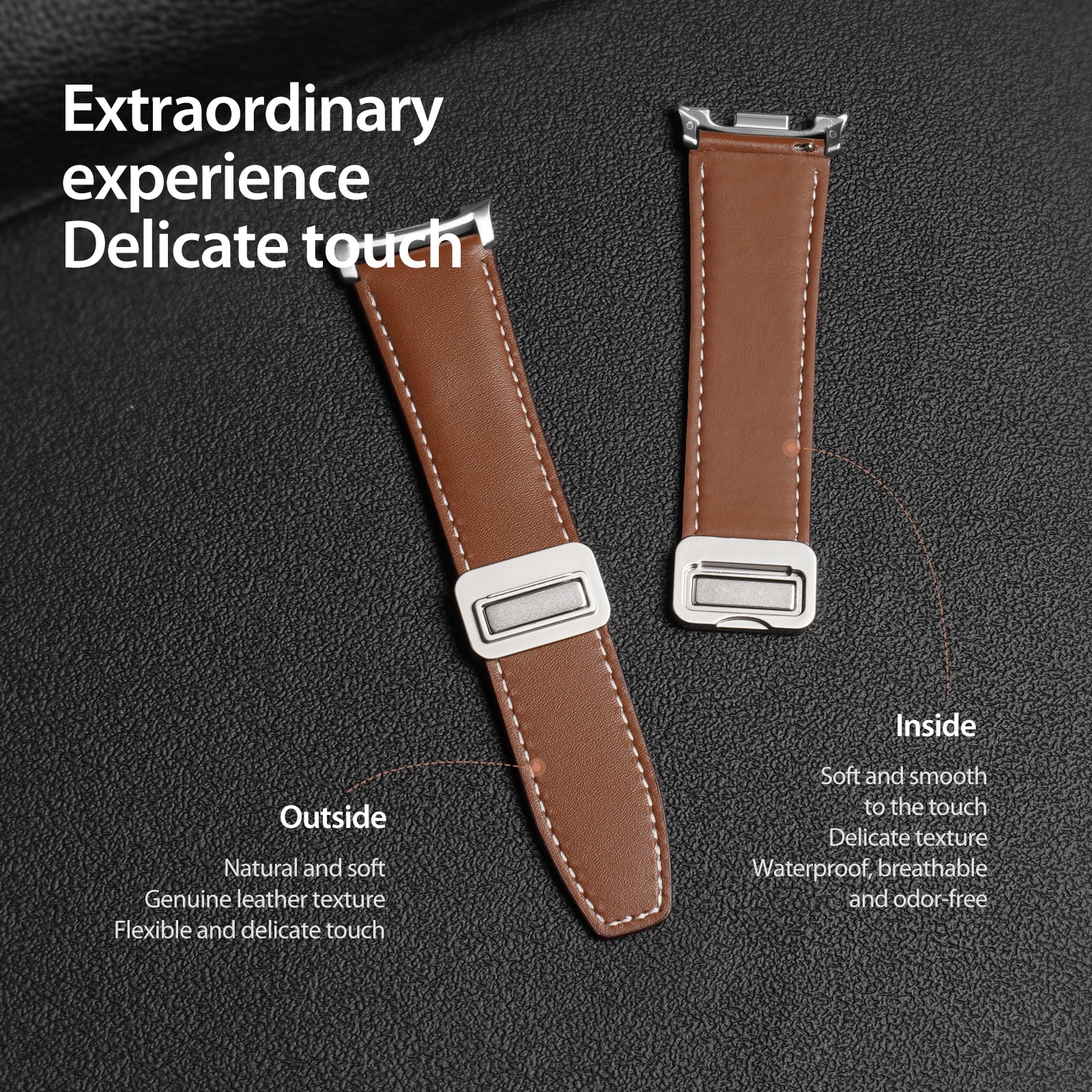 Lærreim Samsung Galaxy Watch 8 44mm Brun