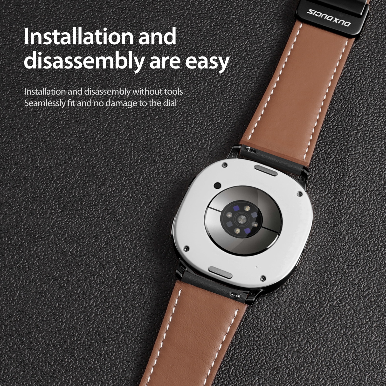 Lærreim Samsung Galaxy Watch 8 Classic Svart