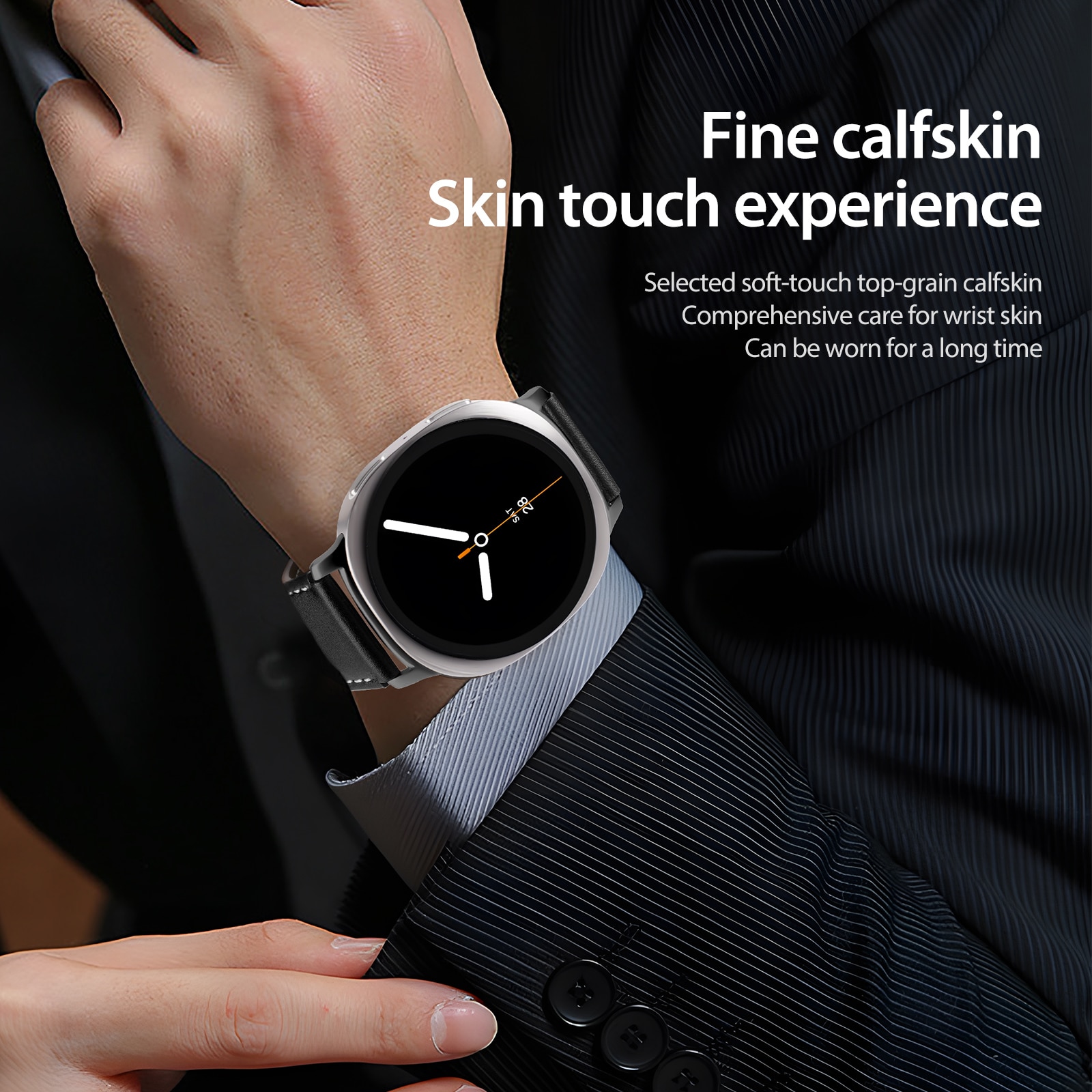 Lærreim Samsung Galaxy Watch 8 Classic Svart