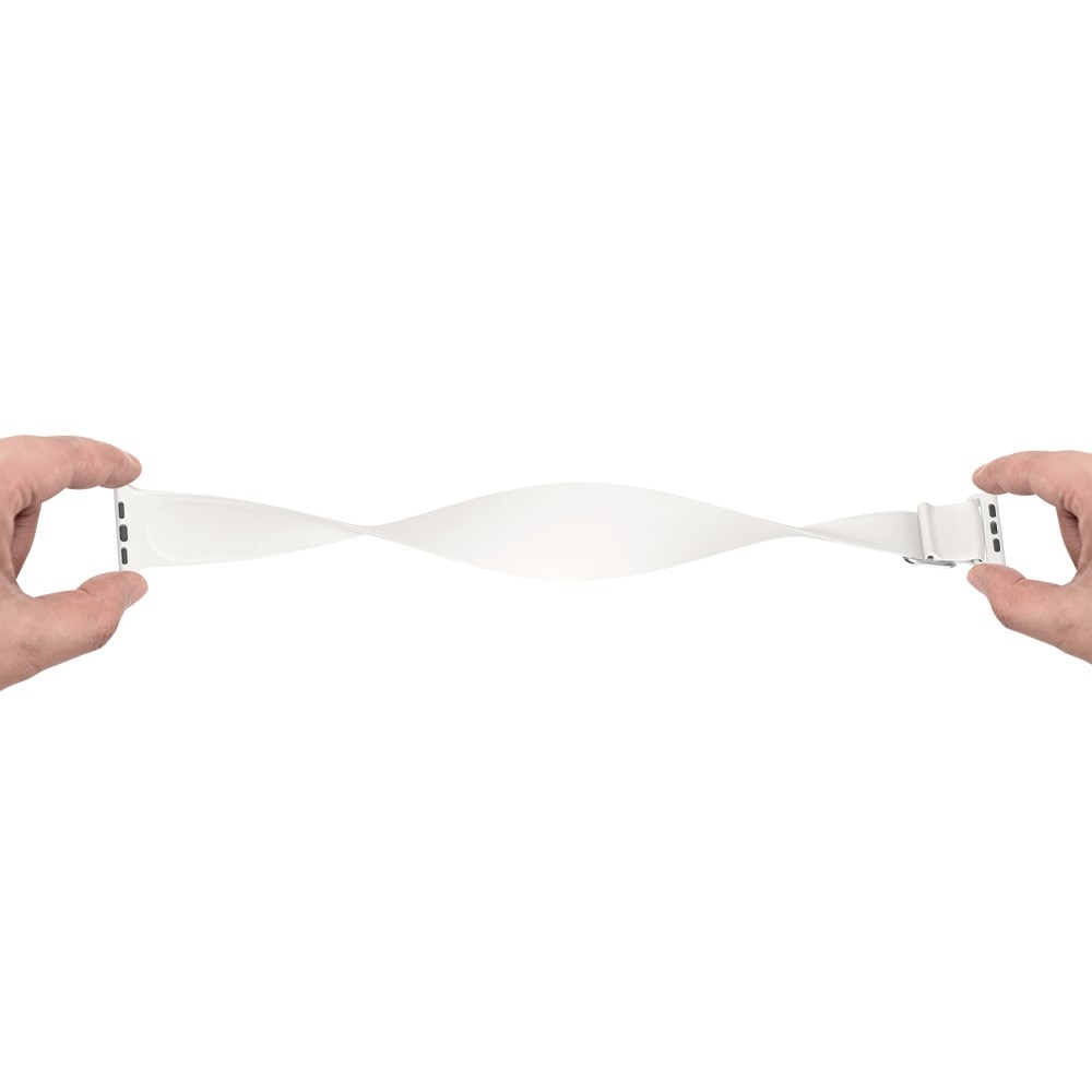 Apple Watch 42mm Elastisk Reim Silikon hvit