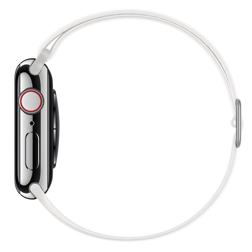 Apple Watch 45mm Series 8 Elastisk Reim Silikon hvit