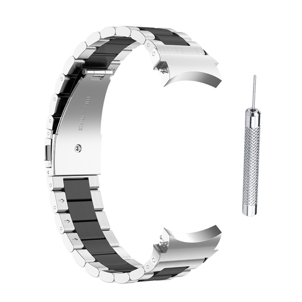 Metallarmbånd Samsung Galaxy Watch 4 44mm/Classic 46mm sølv/svart