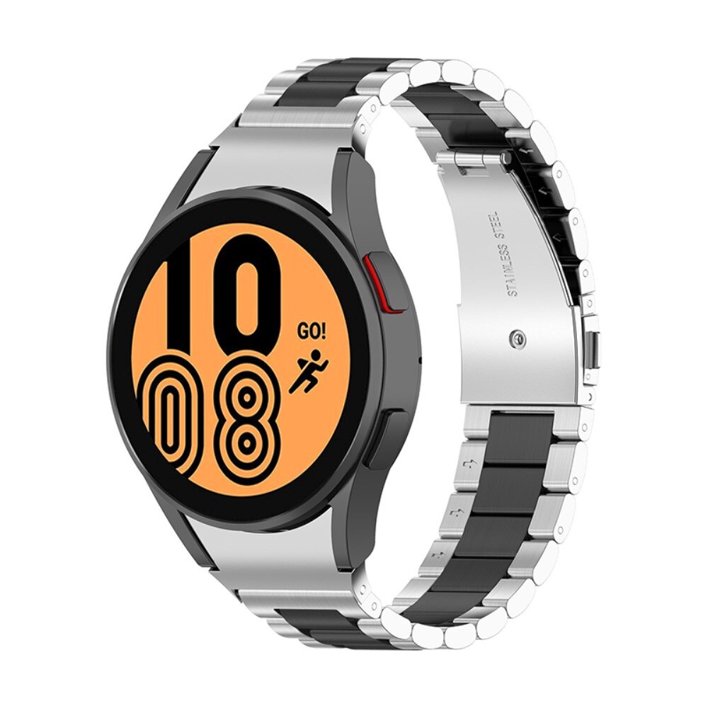 Metallarmbånd Samsung Galaxy Watch 4 44mm/Classic 46mm sølv/svart