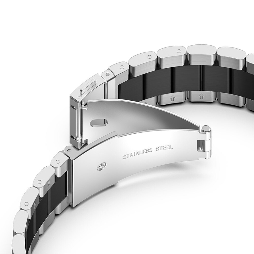 Metallarmbånd Samsung Galaxy Watch 4 44mm/Classic 46mm sølv/svart