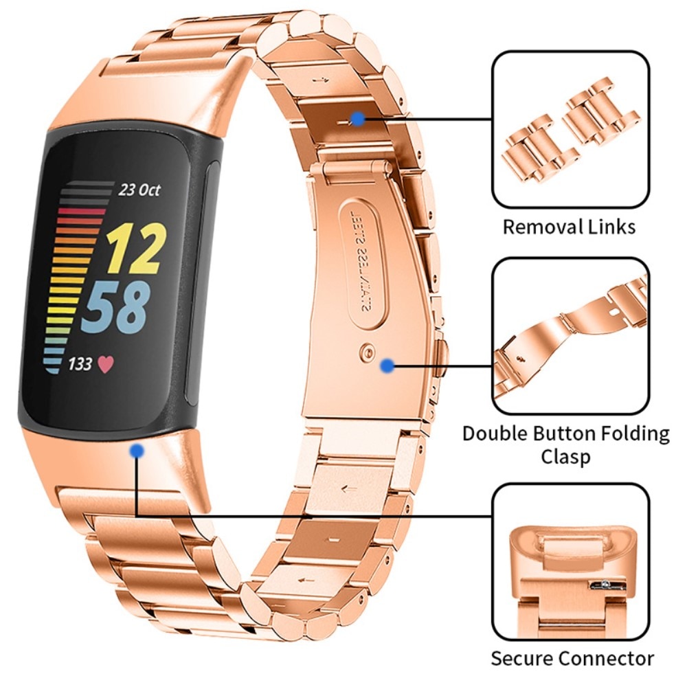 Fitbit Charge 6 Metal Reim Rosegull