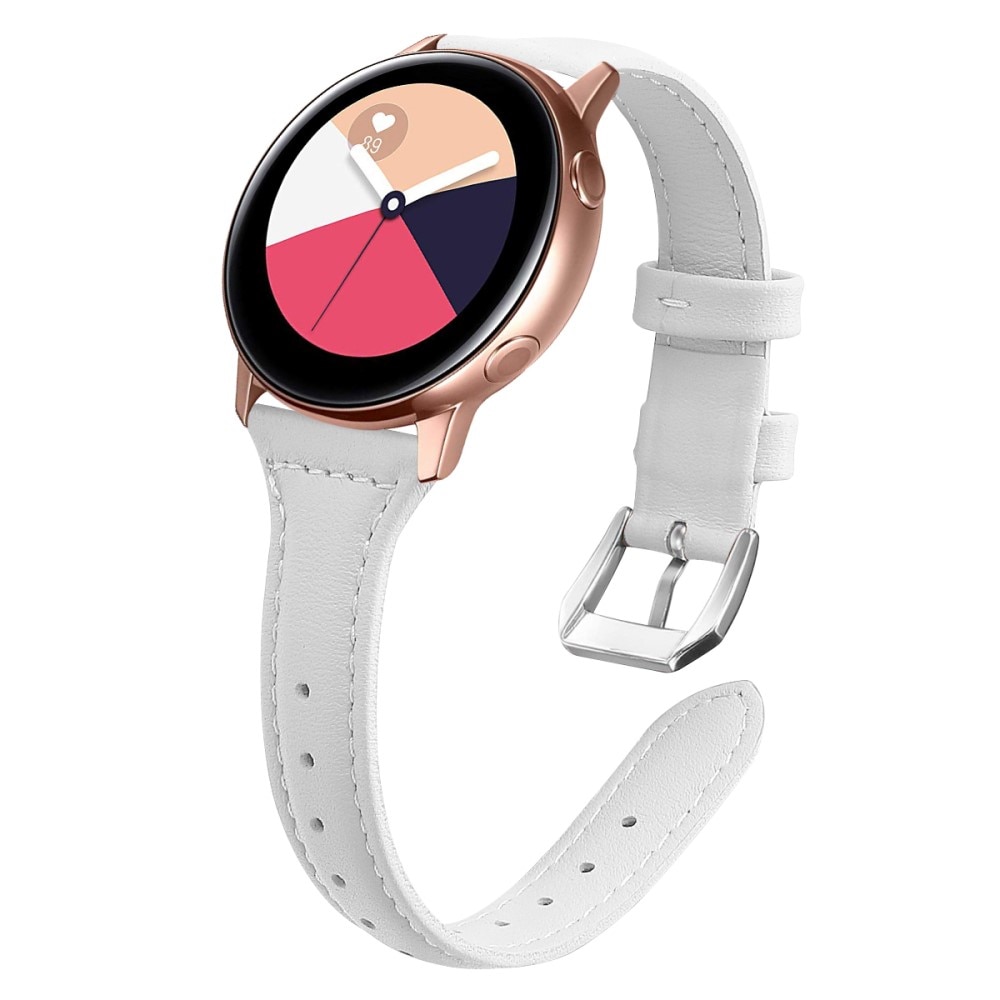 Slim Lærarmbånd Galaxy Watch 4 40/42/44/46 mm hvit