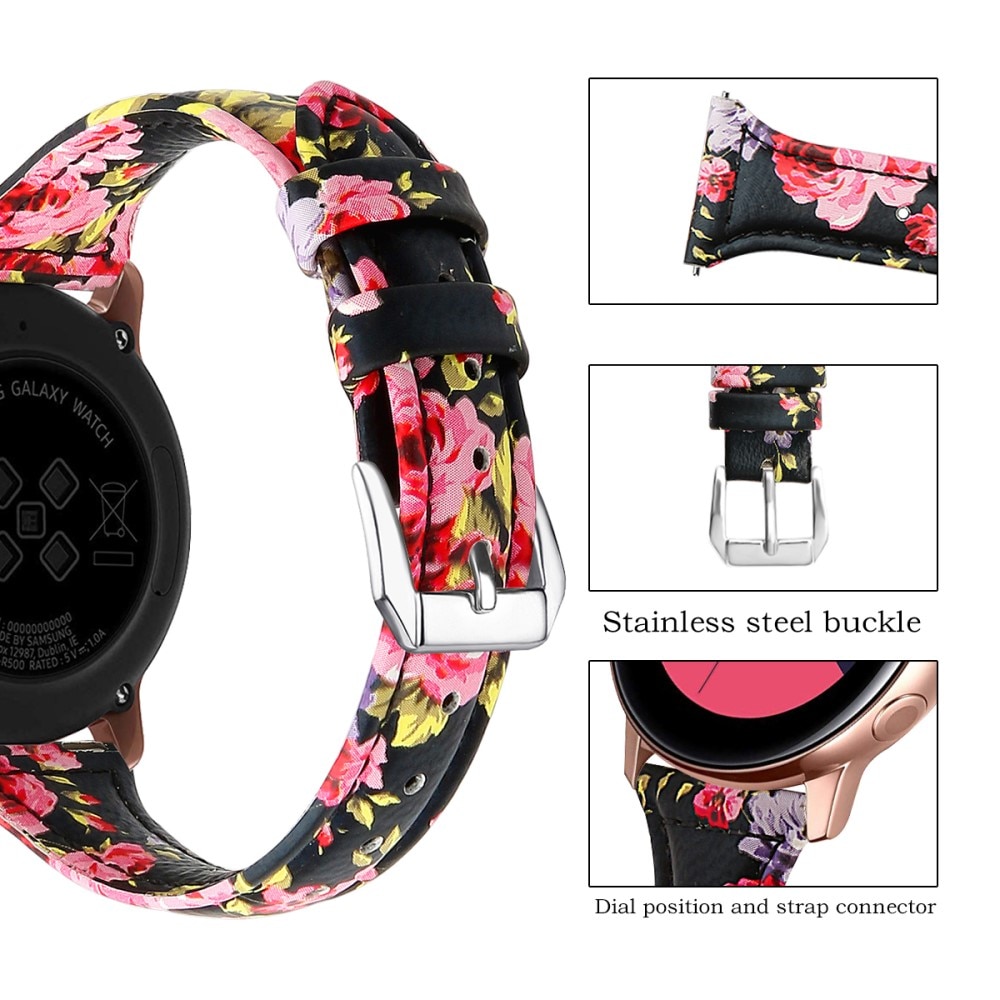 Hama Fit Watch 4900 Skinnreim Slim svart blommor