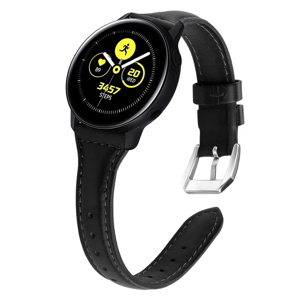 Slim Lærarmbånd Galaxy Watch 4 40/42/44/46 mm svart
