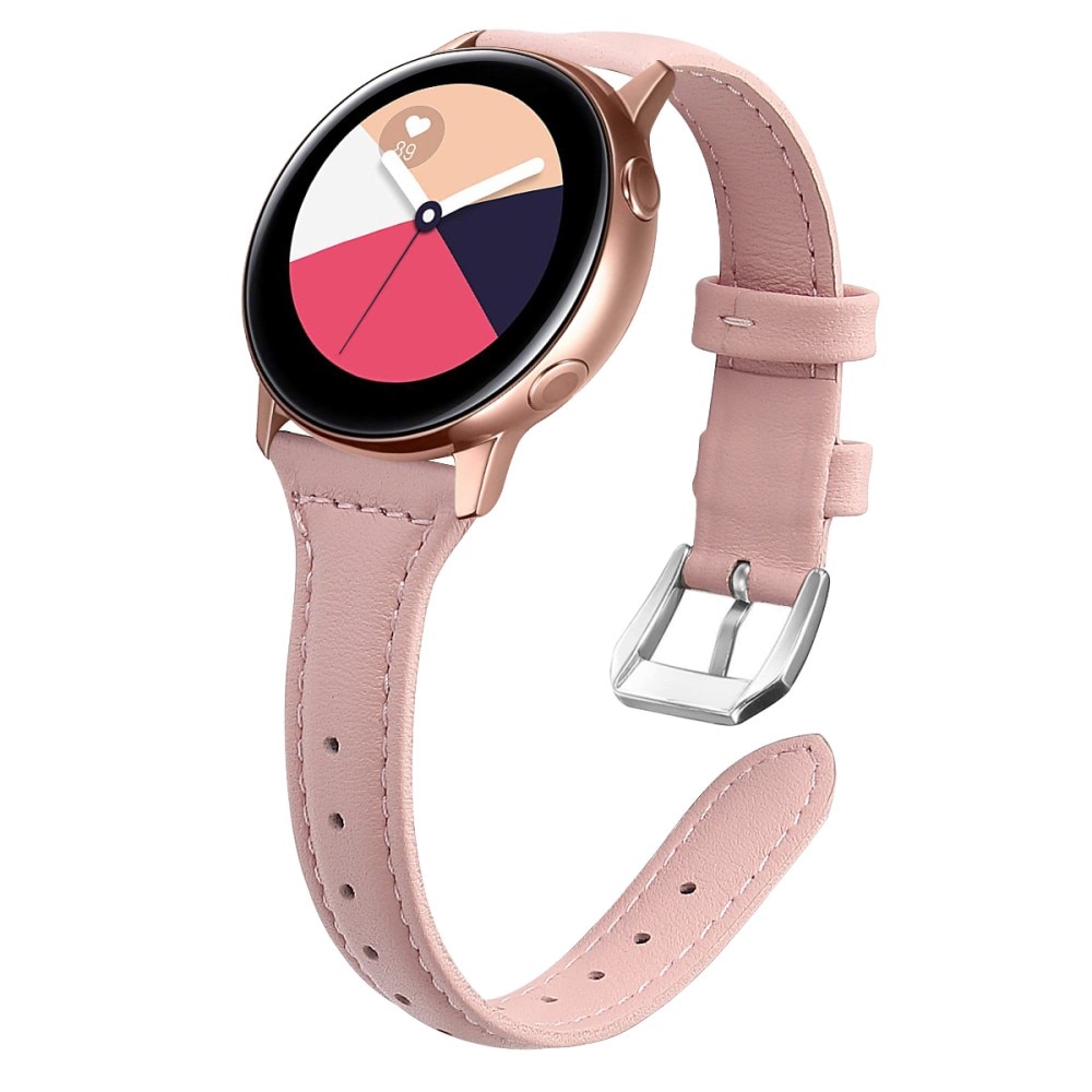 Slim Lærarmbånd Galaxy Watch 4 40/42/44/46 mm rosa