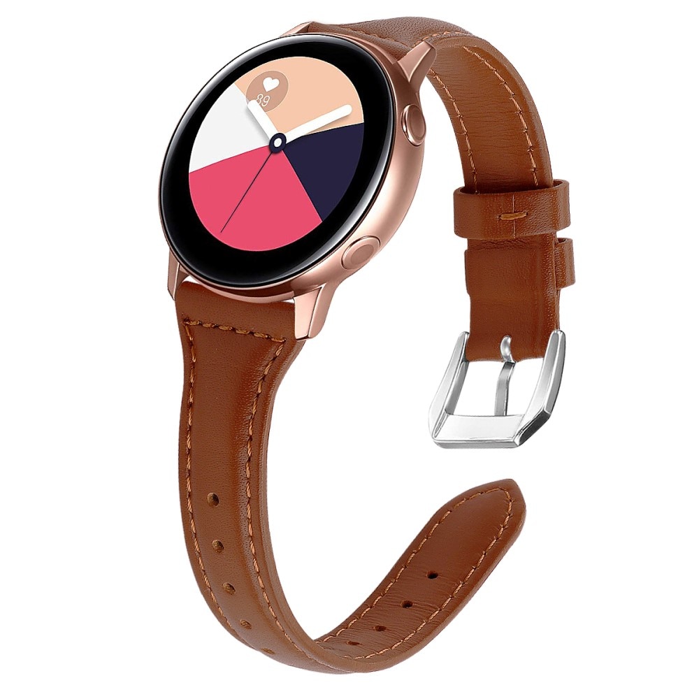 Slim Lærarmbånd Galaxy Watch 4 40/42/44/46 mm brun