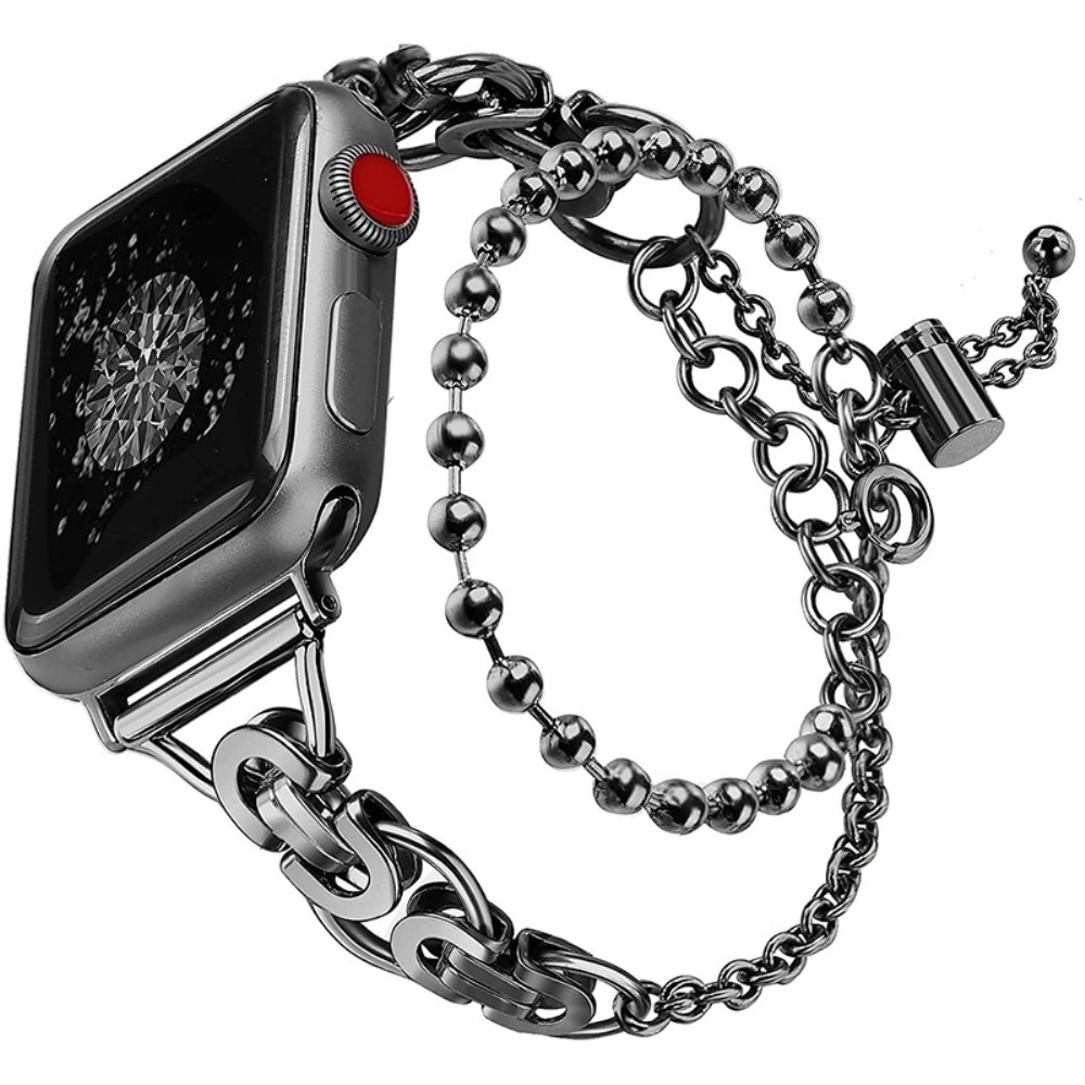 Apple Watch 42/44/45 mm Metal Reim med perler svart