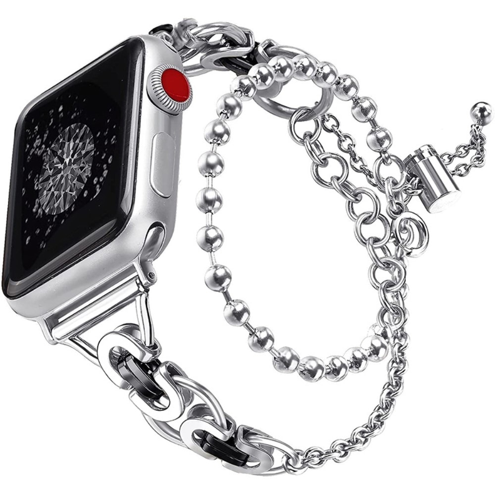 Apple Watch 41mm Series 8 Metal Reim med perler sølv