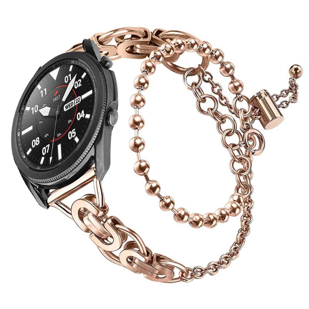 Samsung Galaxy Watch 4 40/42/44/46mm Metal Reim med perler rosegull