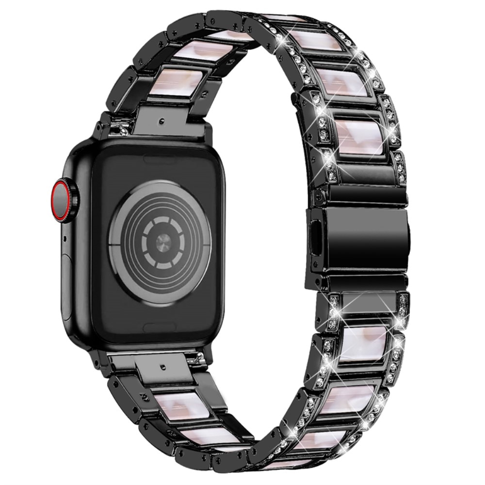 Diamond Bracelet Apple Watch 45mm Series 8 Black Pearl