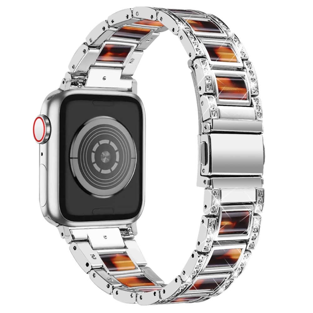 Diamond Bracelet Apple Watch 41mm Series 8 Silver Coffee