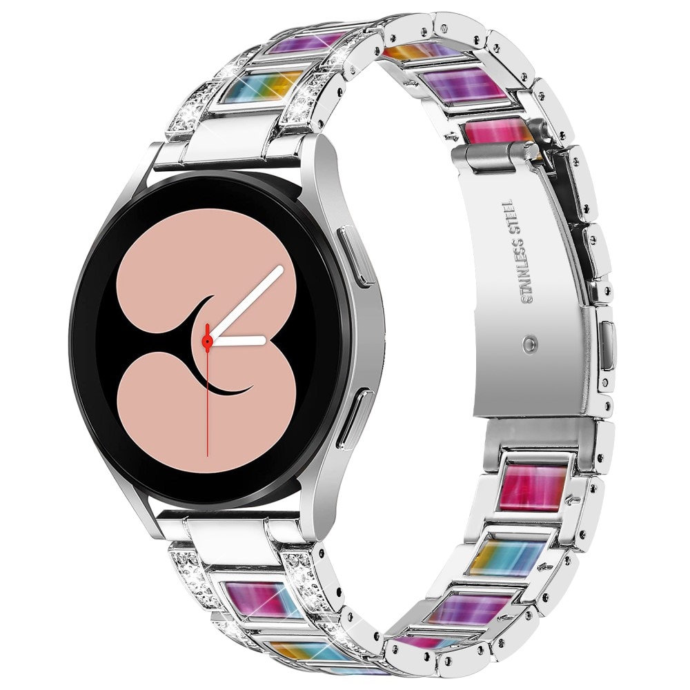 Diamond Bracelet Samsung Galaxy Watch 4 40/42/44/46 Silver Rainbow