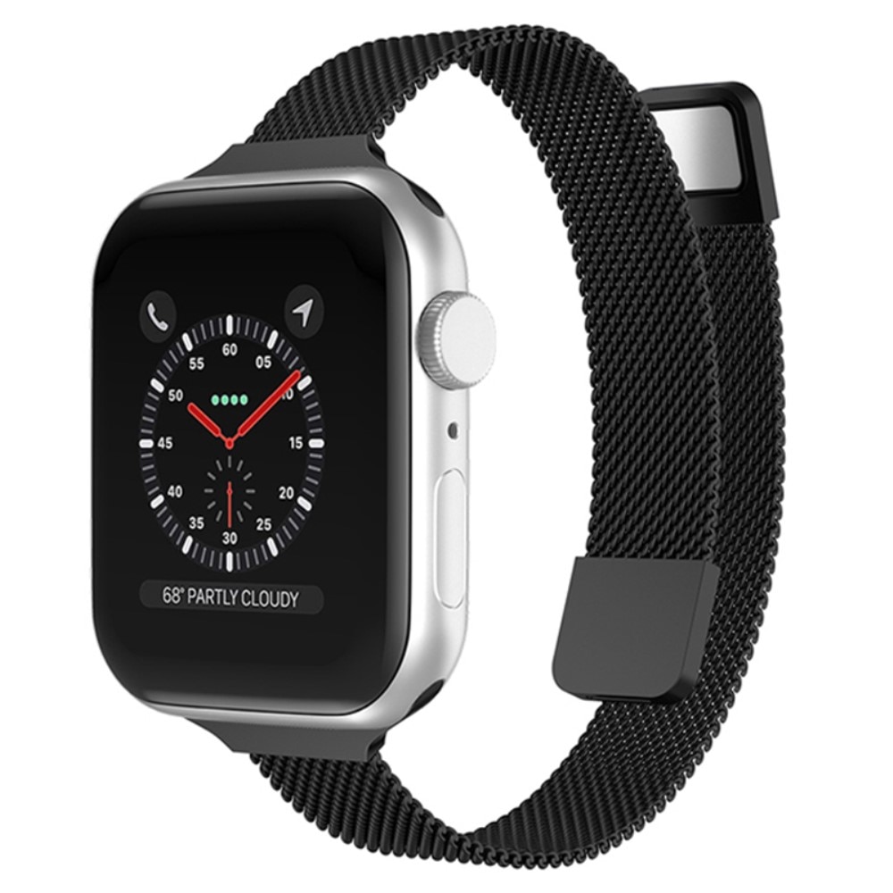 Apple Watch 42/44/45/49mm Reim Slim Milanese Loop svart