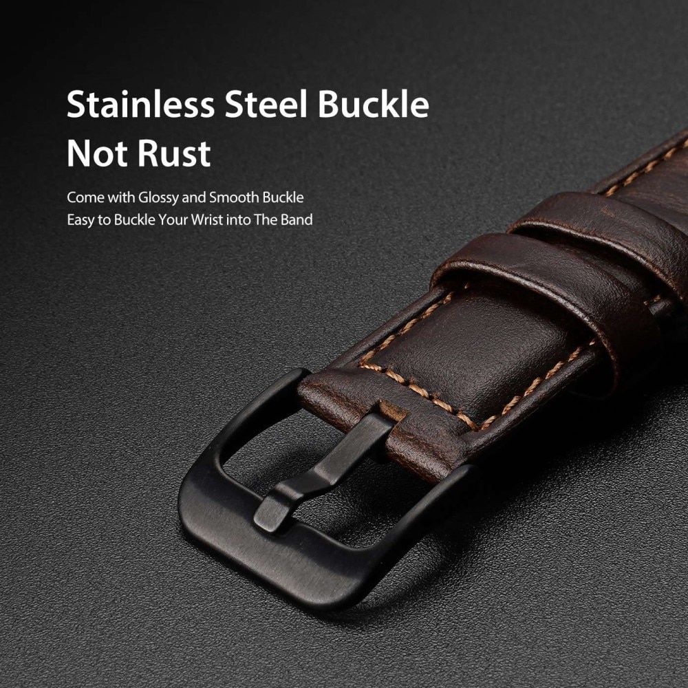 Leather Watch Band Samsung Galaxy Watch 6 Classic 43mm Brown