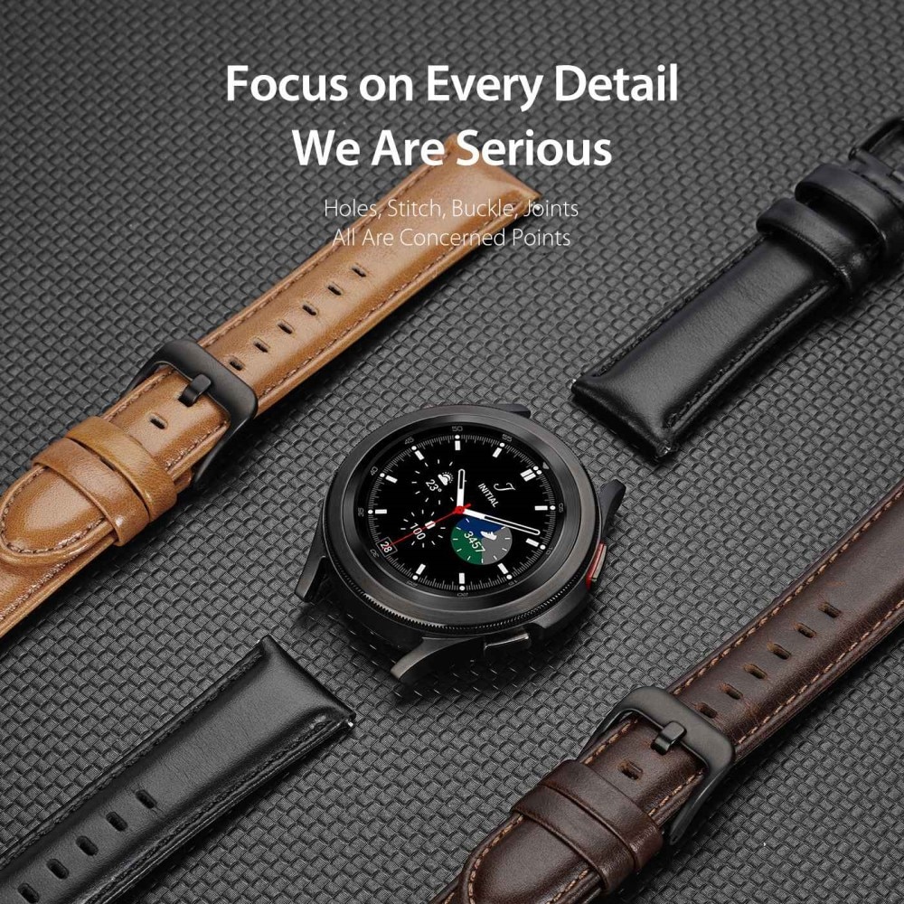 Leather Watch Band Samsung Galaxy Watch 6 Classic 47mm Black