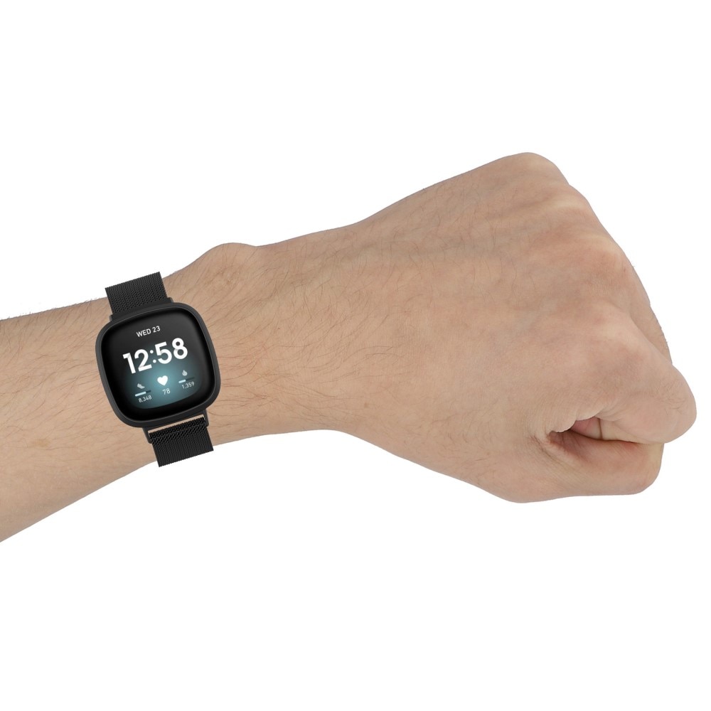 Fitbit Sense/Versa 3 Reim Milanese Loop Svart