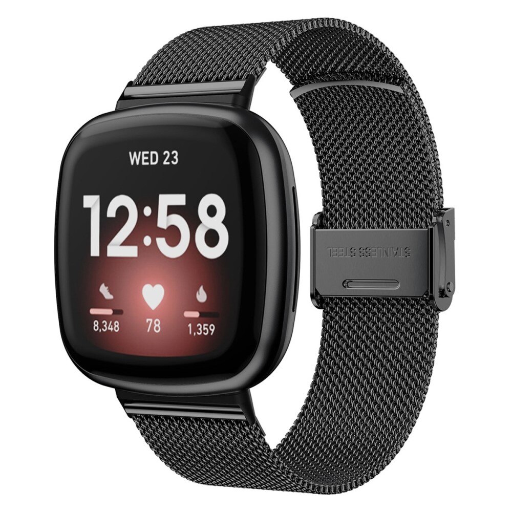 Mesh Bracelet Fitbit Versa 3/Sense Svart