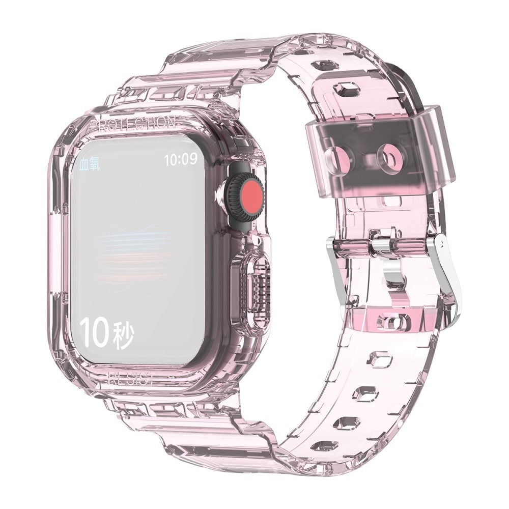 Apple Watch 45mm Series 8 Crystal Deksel+Reim rosa