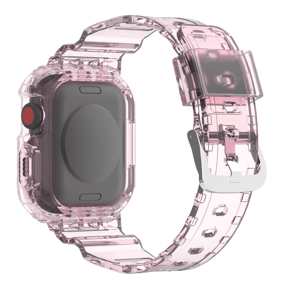 Apple Watch 45mm Series 8 Crystal Deksel+Reim rosa