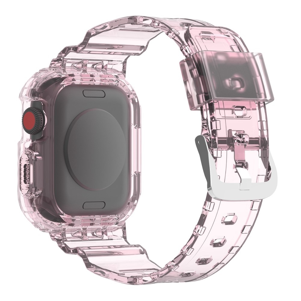 Apple Watch 45mm Series 9 Crystal Deksel + Reim rosa