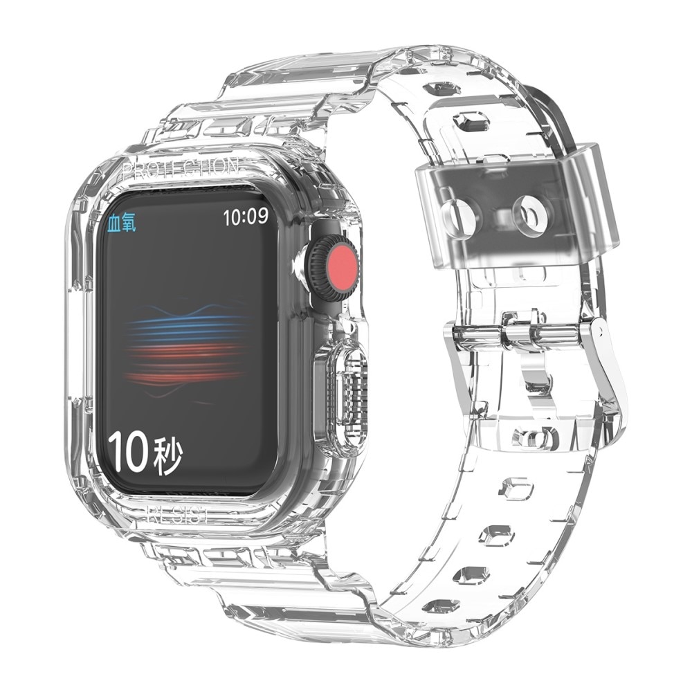 Apple Watch 42/44/45 mm Crystal Deksel+Reim gjennomsiktig