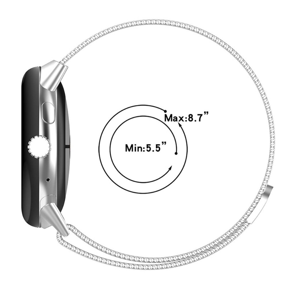 Google Pixel Watch Reim Milanese Loop sølv