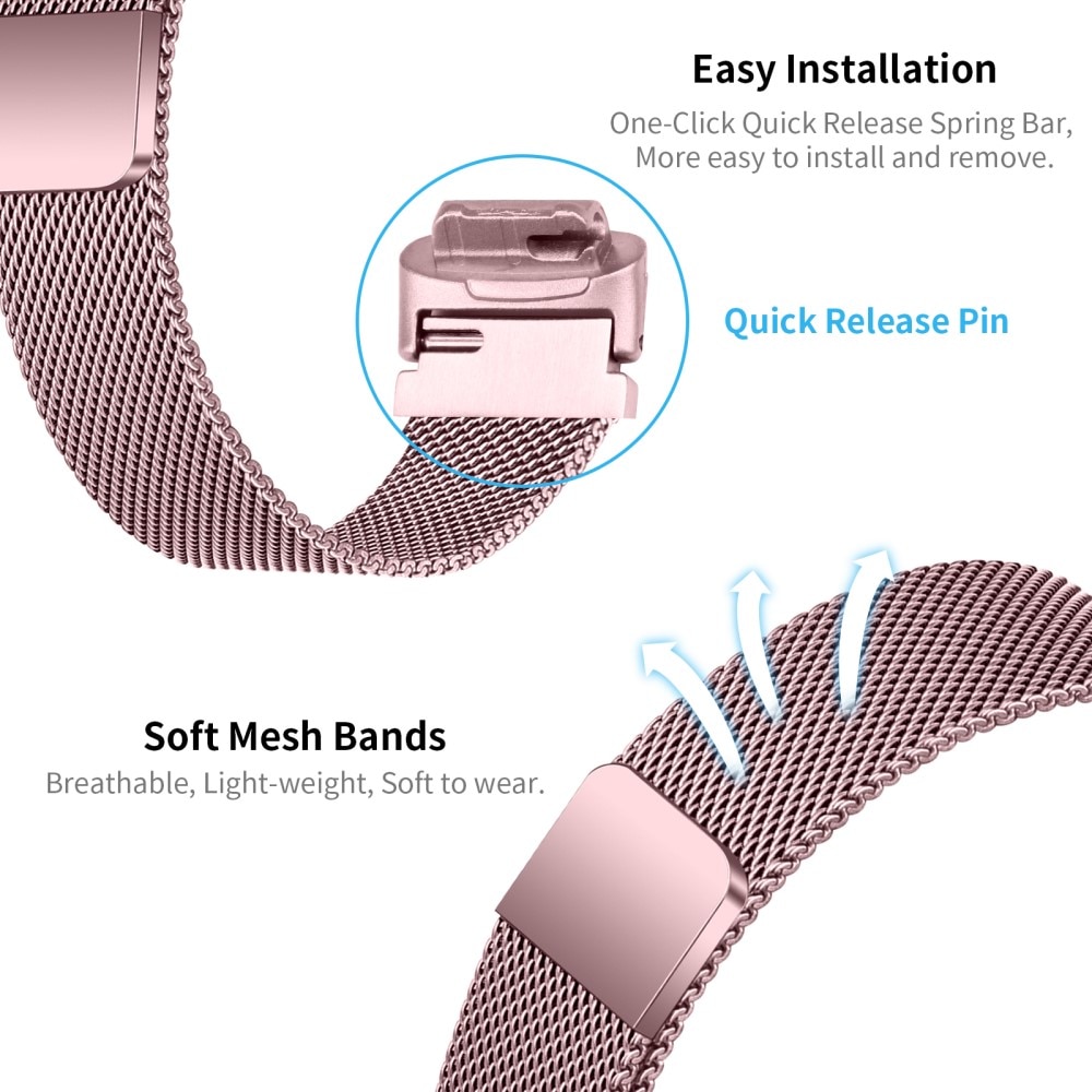 Fitbit Inspire 3 Reim Milanese Loop rosa gull