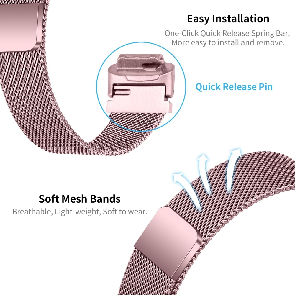 Fitbit Inspire 3 Reim Milanese Loop Rosa gull