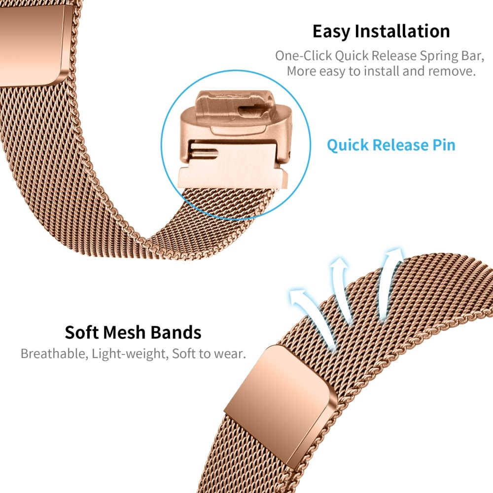 Fitbit Inspire 3 Reim Milanese Loop rosegull