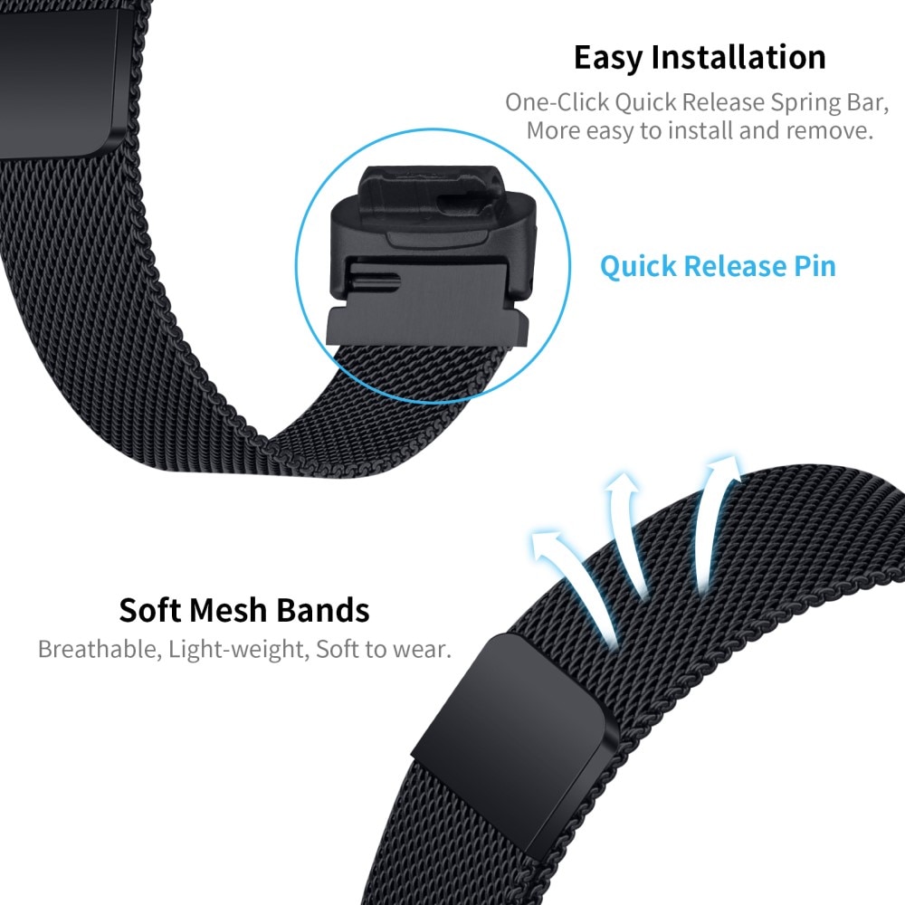 Fitbit Inspire 3 Reim Milanese Loop svart