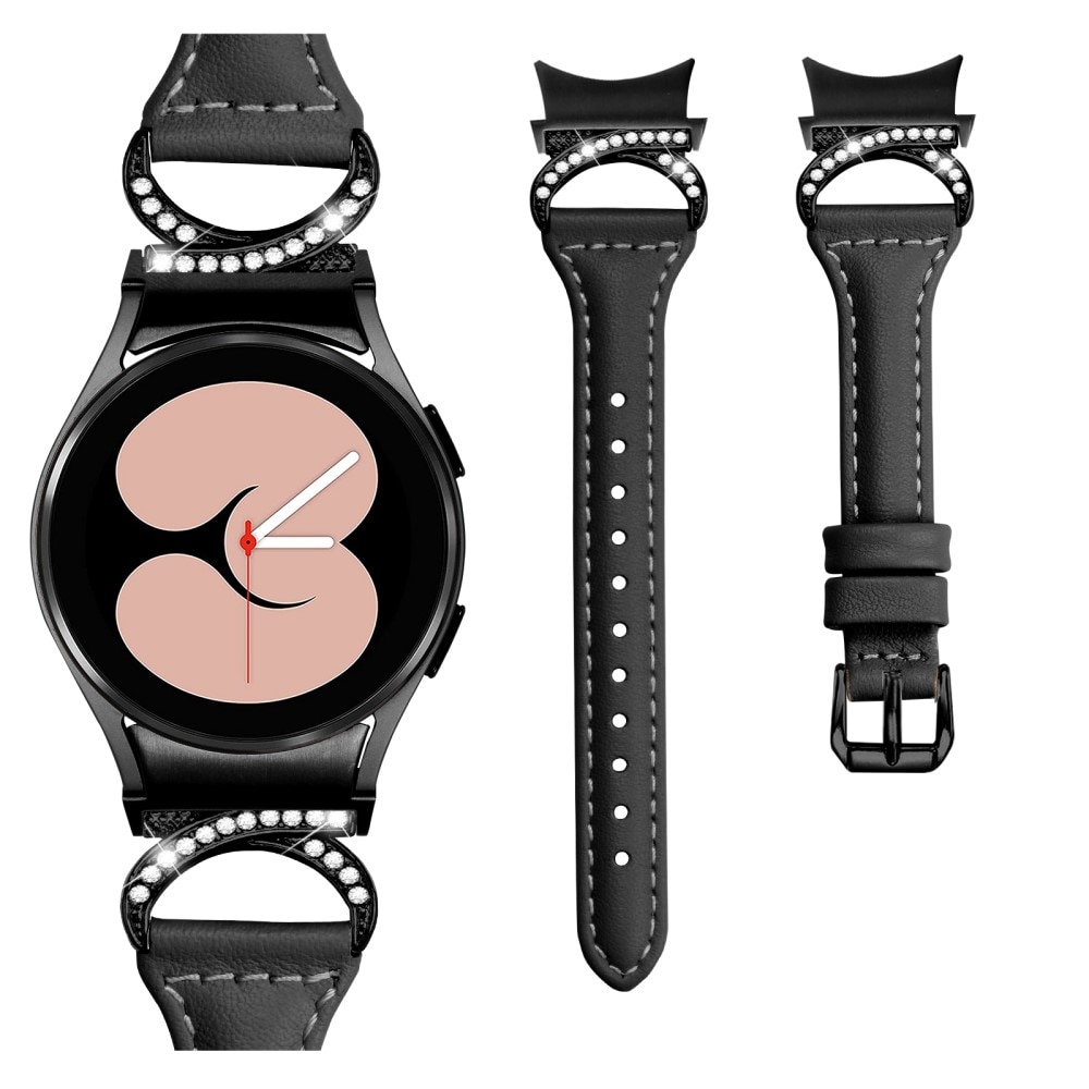 Full fit Rhinestone Skinnreim Samsung Galaxy Watch 6 44mm svart