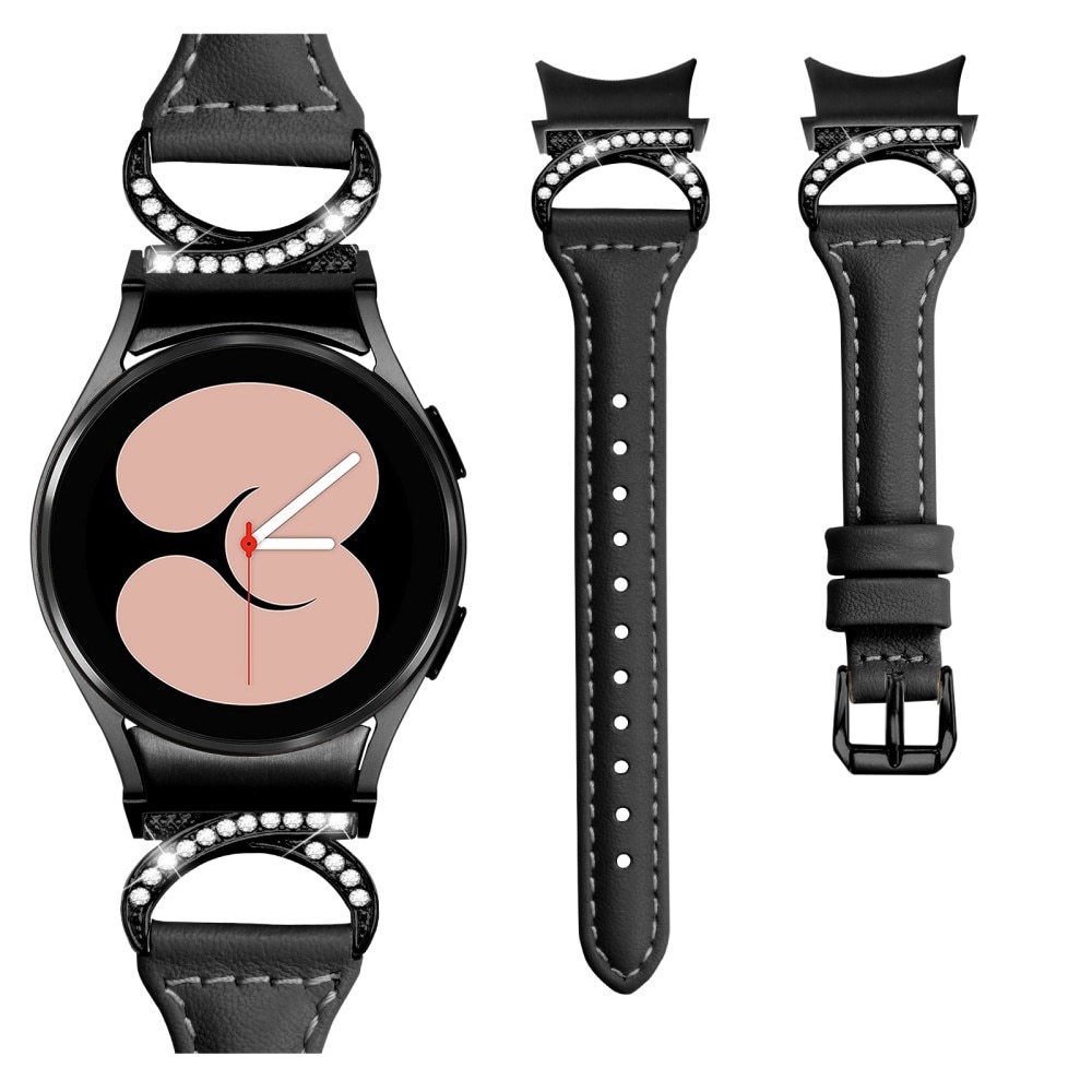 Full fit Rhinestone Skinnreim Samsung Galaxy Watch 4 Classic 46mm svart