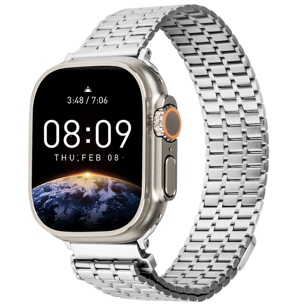 Business Magnetic Reim Apple Watch 44mm sølv